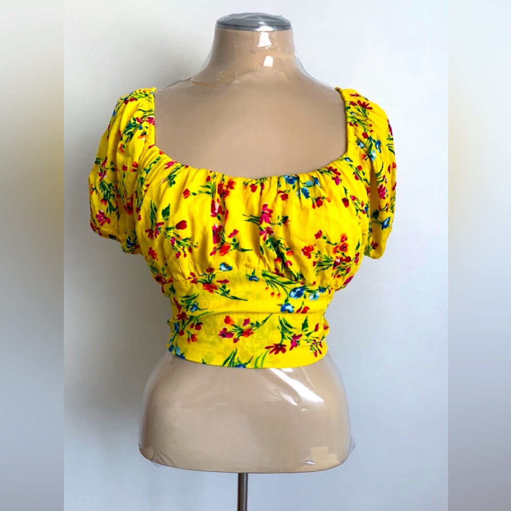 Retro Yellow Crop Top